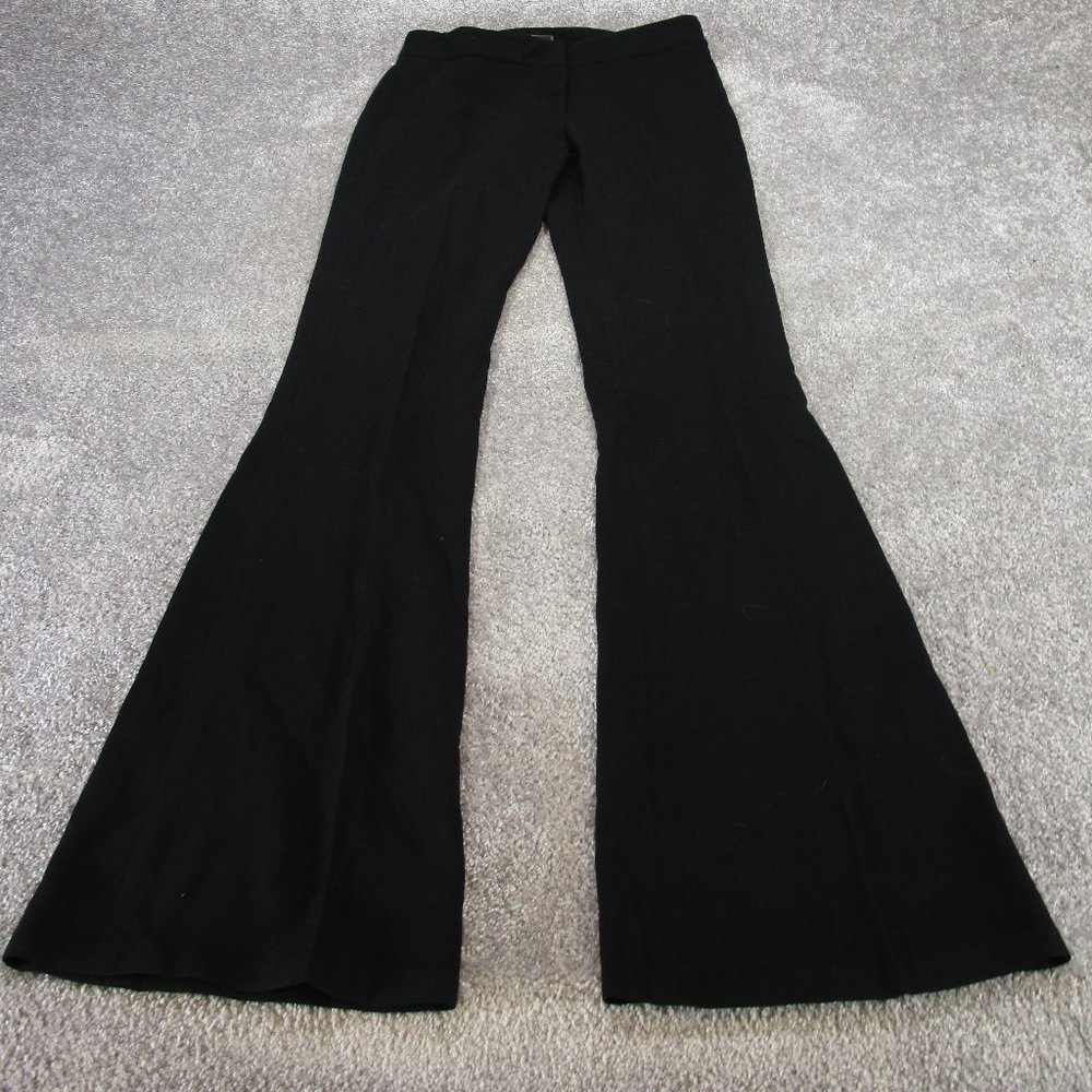 Vintage Versace Pants Womens Size 42 It Flared Y2K 100% Wool Black
